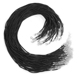 lot 14111 image: Selizo 50Pcs Satin Silk Necklace Cord with Lobster Clasp and Extension Chain for Necklaces Making and Beading (18 Inches, Black)