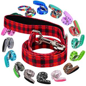 lot 14481 image: EcoBark Dog Leash - Soft & Reflective Comfort Leash with Padded Handle - Safe, Strong, & Durable for Small, Medium or Large Dogs (Red Buffalo Plaid)