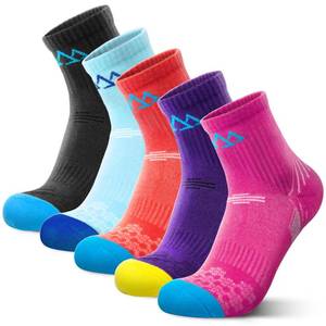 lot 14492 image: innotree Women��s Cotton Quarter Ankle Hiking Socks, Thick Cushion Breathable Athletic Socks for Sport Hiking Walking Running, 5 Pairs, Medium