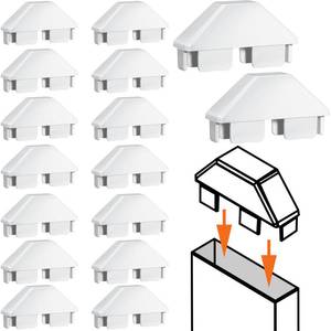 lot 14496 image: Pelopy 16 Packs Vinyl Picket Fence Caps 78 x 3 Vinyl Picket Fence Parts White Post caps for Outdoor Garden (Dog Ear)