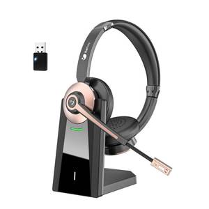 lot 15853 image: Earbay Wireless Headset, Bluetooth Headset with Microphone Noise Canceling & USB Dongle, Wireless Headphones with Mic MuteCharge Dock for PC Computer Phone Work Office Meetings Call Teams