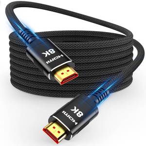 lot 15879 image: Snowkids 8K Long HDMI Cable 30 ft, Non-Slip Nylon Braided, 48Gbps Ultra High-Speed HDMI Cables Cord, 10K 8K60Hz, 4K120Hz Compatible for TVPS-5X-boxProjectorSound System & More