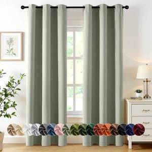 lot 15888 image: MIULEE Sage Green Blackout Curtains for Bedroom Living Room 84 Inches Long 2 Panels, Thermal Insulated Room Darkening Drapes Solid Grommet Top Noise Reducing Light Green Window Treatments 40x84 Inch