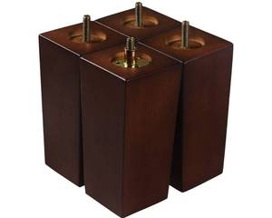 lot 15895 image: Couch Legs for Furniture Set of 4, Pyramid Square Wooden Furniture Legs 6 Inch, Mid Century Modern Brown Color Sofa Legs Replacement for Ottoman, Chair, Dresser, Coffee Table, Armchair, Settee