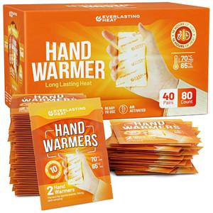 lot 15904 image: Everlasting Heat Hand Warmers 17 Pairs (34 Warmers) - Up to 10 Hours of Long Lasting Warmth and Hot Hands - Easy Air Activation for Hands, Body and Feet - TSA Approved