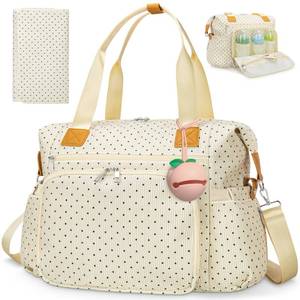 lot 15905 image: KUBYA Diaper Bag Tote, Diaper Tote Bag Travel Hospital Mommy Baby Nappy Tote Bag for Women, Corduroy Stylish Cute Gym Tote Bag for Women, with Silicone Pacifier Case & Changing Pad