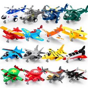 lot 15920 image: JOYIN 16 Pcs Pull Back Airplane Toys, Boys Plane Playset, Aircraft Incl Helicopter, Fighter, Bomber, Gifts for Toddler Kids 3 Years Old, Treasure Box Toys for Classroom