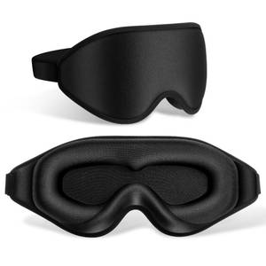 lot 16346 image: FlyCoco 99% Fully Block Out Light Eye Sleep Mask, 3D Deep Contoured Eyes Cover Zero Pressure, Long Lash Extension Eyes Mask with Adjustable Straps for Sleeping Travel Home Nap Rest Women Men (Black)