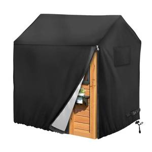 lot 16367 image: Iceberg Elf Playhouse cover, Outdoor wooden kids playhouse covers, 57 L x 57 W x 63 H, Waterproof, Sun Protection dust, Easy to put on with side zipper, 640D Heavy duty oxford fabric, (Black)
