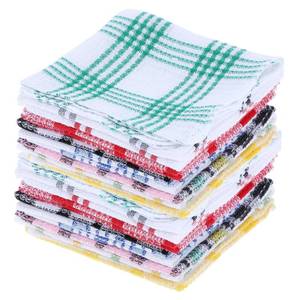 lot 16372 image: Lemecima 20 Pieces Kitchen Dish Cloths for Washing Cleaning Absorbent Dish Rags Drying Dish Towels for Scrubbing Wipe Glass Home and Household Supplies
