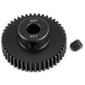 lot 16380 image: BRKRC Steel 48P Motor Gear 5mm Bore 40-45T Pinion Gears for 110 18 16 15 RC Buggy Monster Truck Drift Car Off-Road Crawler Part (45T)