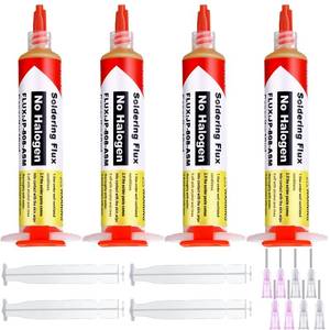lot 16381 image: Treela 2 Pack 10ml 8341 No Clean Solder Flux Paste, 10cc Solder Flux Syringe for Electronics Soldering, Tin Soldering, Rosin Paste for Electronics Desoldering Repair Circuit Board Electrical Component