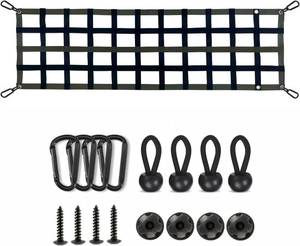 lot 16391 image: Lucky Straps Tailgate Net for Pickup Truck Bed, 60 x 18 Heavy Duty Tailgate Cargo Netting for Full Size Truck, Easy-to-use Tailgate Mesh for Chevrolet, Ford, Toyota, GMC, Jeep (Green)