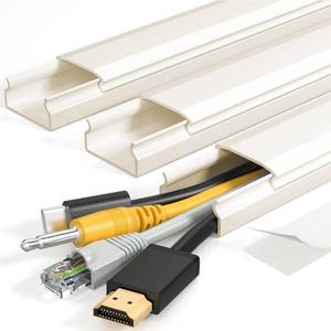 lot 16401 image: Yecaye TV Cord Hider, 42In Large Cable Hider Beige, Wire Covers for 4 Cords, Wire Hiders for TV on Wall, Cable Raceway Concealer, W1.18in H0.6in, Beige