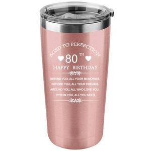 lot 16406 image: Calltoge Inspirational 1946 80th Birthday Gifts for Women Men 20oz Stainless Steel Rose Gold Travel Car Tumbler Mug Behind You All Your Memories Before You All Your Dreams 80 Years Old Present
