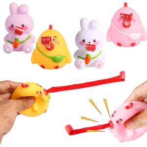 lot 16409 image: VOMAOK Easter Basket Stuffers for Kids,4 Pack Easter Tongue Out Toys Easter Gifts,Easter Egg Fillers for Boys and Girls