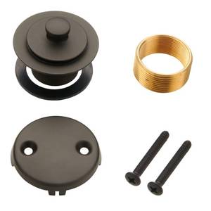 lot 16428 image: Bronze Bathtub Tub Drain Conversion Kit Assembly, Wellup Lift and Turn Twist Tub Drain Trim Kit with Two-Hole Overflow Faceplate, Oil Rubbed Bronze