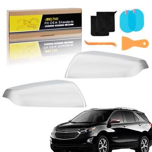 lot 19879 image: Chrome Mirror Cover Compatible with 2018 2019 2020 2021 2022 2023 2024 Chevy Equinox&GMC Terrain,Replaces 23406417 23406416,Left & Right Cap (Chrome, Left & Right)