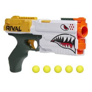 lot 19899 image: NERF Rival Kronos XVIII-500 Blaster, Breech-Load, 5 Nerf Rival Rounds, Spring Action, 90 FPS Velocity, White Color Design, Ages 14 (Amazon Exclusive)
