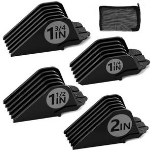 lot 20236 image: Clipper Guards Set 10 12 14 16 Compatible with Wahl Clippers, 4pcs Extra Long Clipper Guides Replacement - 2, 1.75, 1.5, 1.25 Hair Guard Clipper, Black Clipper Guards for Wahl