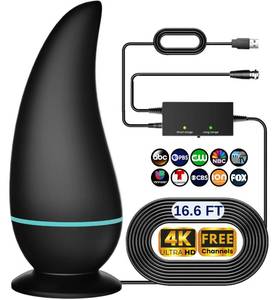 lot 20259 image: 2026 Upgraded TV Antenna for Smart TV Indoor, 360° Strongest Range Reception, TV Antenna for Local Channels Enhanced Signal Booster, HDTV Digital TV Antenna Indoor HD,Supports 8K 4K 1080P (CurvePlate)