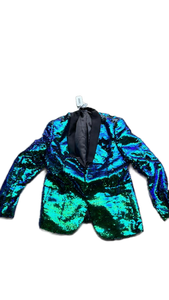 lot 20288 image: Sequin Blazer with Color-Changing Blue Green Design (SMALL)