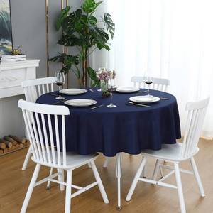 lot 20293 image: FOLINS&HOME Navy Blue Round Tablecloth 48 Inch Waterproof Heavy Duty Wrinkle Free Polyester Fabric Table Cloth, Spillproof Washable Table Cover for Party, Camping, Picnic, Banquet Indoor and Outdoor