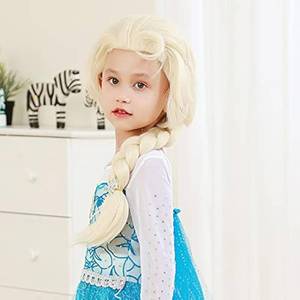 lot 20299 image: WELLKAGE Long Braided Blonde Hair Cosplay Halloween Costume Wig -17 inches