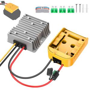lot 20316 image: 20V to 12V Step Down Converter for Dewalt 20V Battery, 240W DC Voltage Regulator with Over-Discharge Protection, Power Converter Adapter with Switch for Power Wheel Battery Adapter, DIY RC Toy Cars