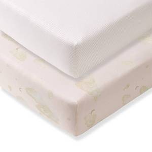 lot 20325 image: Burts Bees Baby Essential Organic Cotton Fitted Crib Sheet, Breathable for Boy Girl Standard Crib & Toddler Mattresses