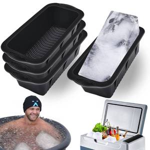 lot 20334 image: XANGNIER Extra Large Ice Block Mold,4 Pack 9.4lbs Ice Cubes for Cold Plunge or Coolers,Reusable Silicone Ice Molds for Ice Bath Chiller,Big Ice Tray