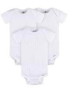 lot 2426 image: Gerber 3 to 6 month old baby onesies white five pack