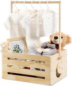 lot 11945 image: Lifesung Wooden Star Baby Basket