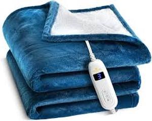 lot 13815 image: Machine Washable Electric Heated Blanket with 10 Heat Settings