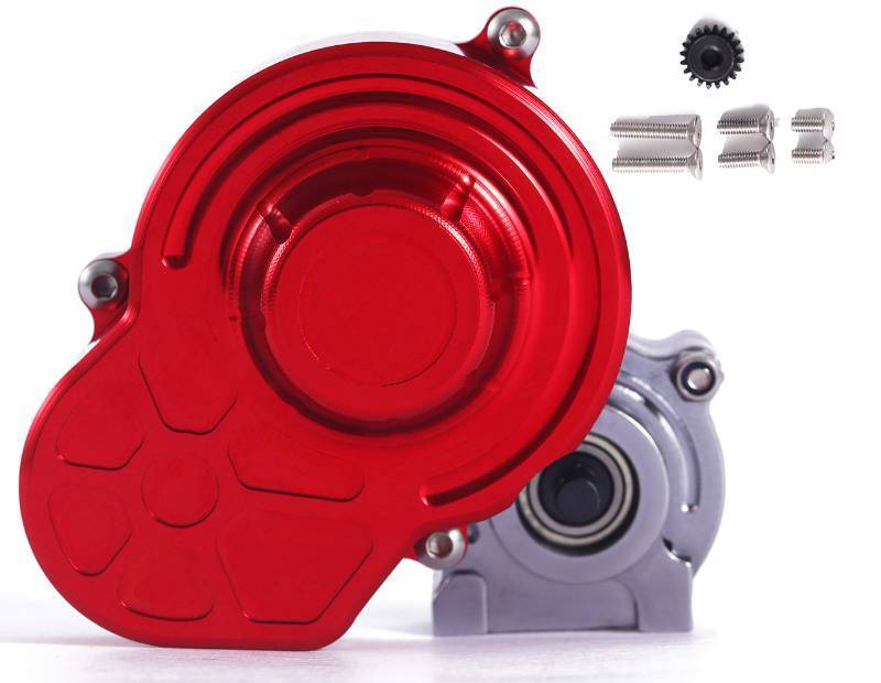 lot 33302 image: RZXYL 110 RC Car Transmission Case Gearbox with Gear Full Alloy Assembled for SCX10 SCX10 II 90047 RC Crawler Car (Titanium) used  - Retail $23