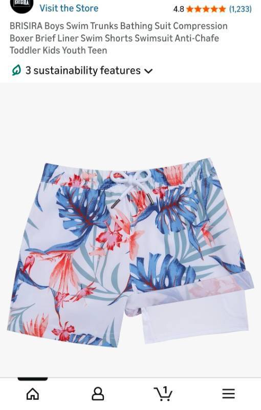 lot 44736 image: Target Tropical Floral Swim Shorts - Retail $15