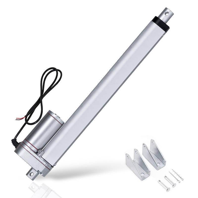 lot 50736 image: ECO-WORTHY Heavy Duty 330lbs1500N Solar Tracker Linear Actuator Multi-Functions with Mounting Brackets (12V, 8) IP54 Waterproof Linear Motion Actuator - Retail $40