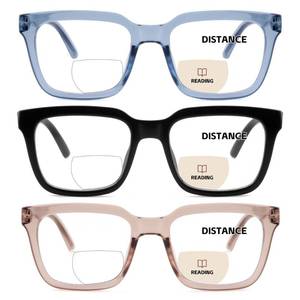 lot 33430 image: zooxsky 3 Pack Bifocal Reading Glasses for Women Men Oversized Clear Top Bi-focal Readers FarNear Dual-use Computer Eyeglasses1.00 - Retail $9