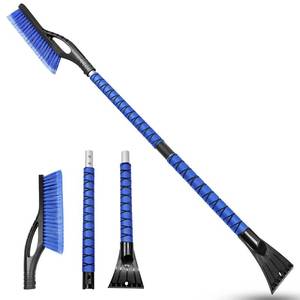lot 33438 image: HEEYA 42.2 Inch Ice Scraper and Brush for Car, Snow Brush and Ice Scraper for Windshield Window, Car Snow Scraper with Foam Grip for SUV Truck Jeep Vehicle - Blue - Retail $15