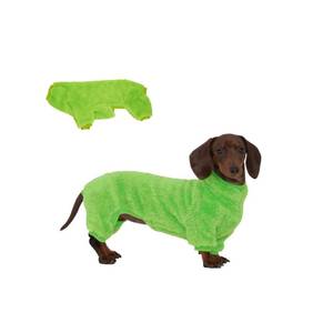 lot 41555 image: Dachshund Dog Fleece Jumpsuit Turtleneck Sweater, Suitable for Dachshunds, Winter Soft Cozy Dog Pajamas Clothes (Bright Green, Medium) - Retail $26