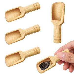 lot 41572 image: 4PCS Wooden Spoons Small Scoop Mini Bamboo Spoons Eco-Friendly and Easy to Clean for Kitchen, Bath Salt,Salt Spoons Natural Scoop for Candy Honey Spices Sugar Tea Powder - Retail $5