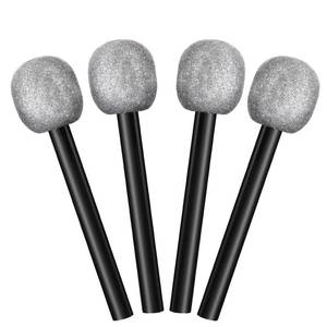 lot 41575 image: Yaomiao 4 Pcs Fake Microphone Plastic Bling Glitter Microphone Prop Sparkly Popular Singer Party Favors for Halloween Cosplay Supplies Disco Stage Party Favors - Retail $13