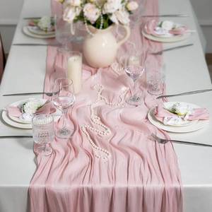 lot 45705 image: Leetaltree Dazzle Table Runner-Luxury Scarf Table Runner 120 Inch 10FT - Liquid Silk Shine, Elegant Gift Set with Card for Wedding, Christmas, Baby Shower,Holiday & Home Decor (Pink, 1 Pack) - Retail $16