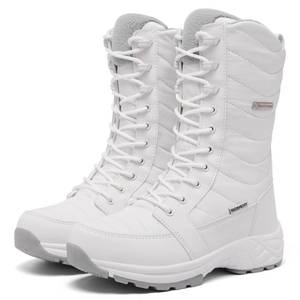 FW FRAN WILLOR Women's Waterproof Winter Snow Boots Warm Comfortable with Side Zipper - 2025 Fashion Lightweight Hiking boots for Cold Weather Insulated Mid Calf Military Booties - Retail: $50