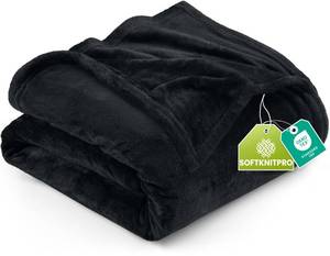 lot 45722 image: Utopia Bedding Fleece Blanket Full Size Black 300GSM Luxury Fuzzy Soft Anti-Static Microfiber Bed Blanket (90x84 Inch) - Retail $20