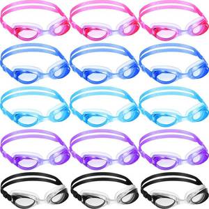 lot 50916 image: Konohan 15 Packs Summer Swim Goggles Unisex Silicone Goggles Anti Fog Glasses Clear Lens Glasses for Adult Men Women Kid (Colorful) - Retail $28