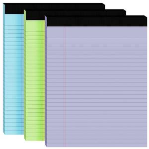 lot 58037 image: 3pcs Legal Pads 8.5 x 11,Notepads 8.5 x 11 Inch, 30 SheetsPack, Colored Note Pads Clear Print Writing Pads of Paper, Perforate Wide Ruled Lined with Sturdy Back for Office, Business & School Supplies - Retail $8
