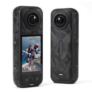 lot 58041 image: yiodelu Camouflage Black Full Wrap Protective Skin for Insta360 X5, Anti-Scratch Vinyl Sticker, Slim Fit No Bulk Action Camera Accessory - Retail $18