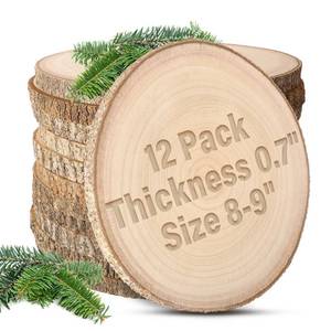 lot 58047 image: 12pcs Wood Slices for Centerpieces 8-9inchs-Christmas Rustic Wood Circles Wedding Table Decor-Unfinished Baby Shower Wood Rounds for DIY Crafts - Retail $166