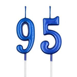 lot 58056 image: 95th & 59th Birthday Candles, Blue Number 95 59 Candle for Cake, Happy Birthday Cake Topper Decoration for Birthday Anniversary Celebration Party Supplies - Retail $6